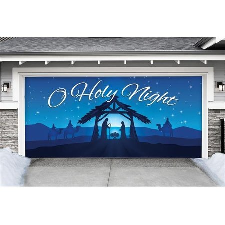 MY DOOR DECOR My Door Decor 285905XMAS-022 7 x 16 ft. Nativity Scene O Holy Night Christmas Door Mural Sign Car Garage Banner Decor; Multi Color 285905XMAS-022